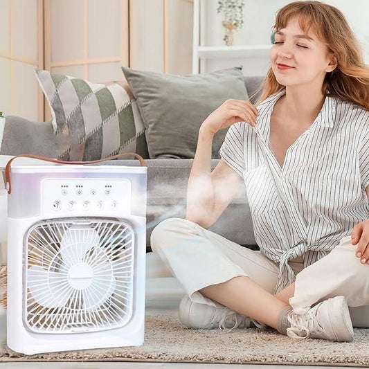 Multifunctional Portable Electric Box Fan with LED Light