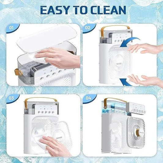Multifunctional Portable Electric Box Fan with LED Light