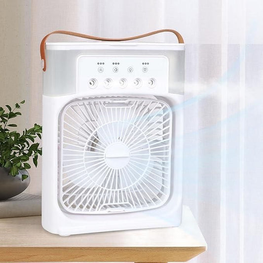 Multifunctional Portable Electric Box Fan with LED Light